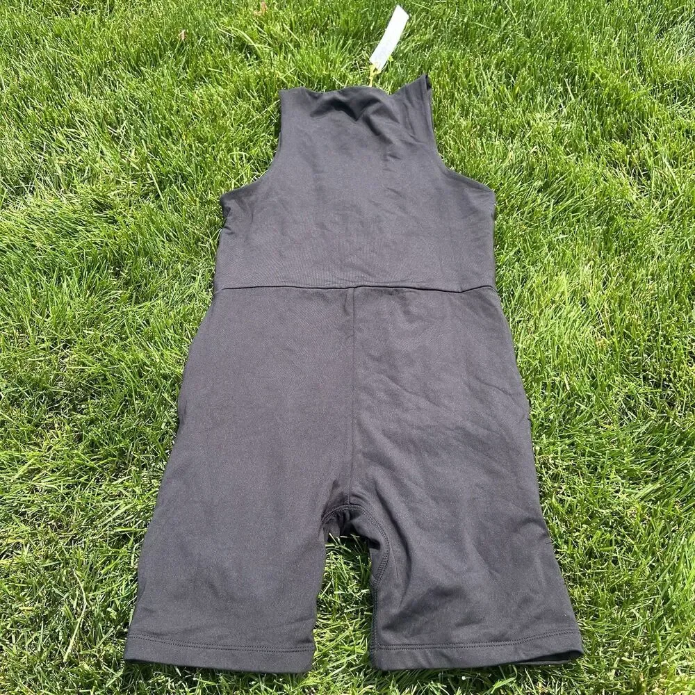 House‎ of Harlow Women's Unitard V Neck Jumpsuit Shorts Shapewear Black NWT Med